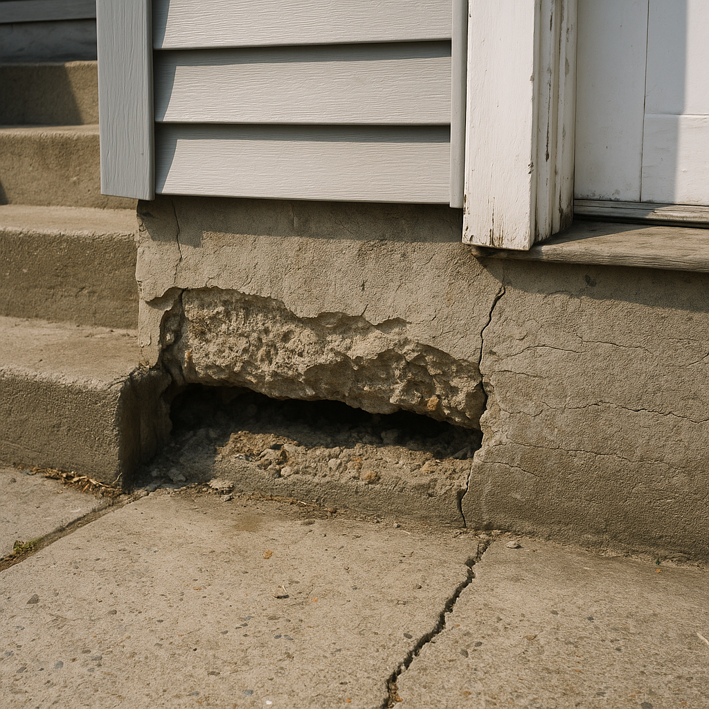 Concrete Repair before repair in Amherst, MA
